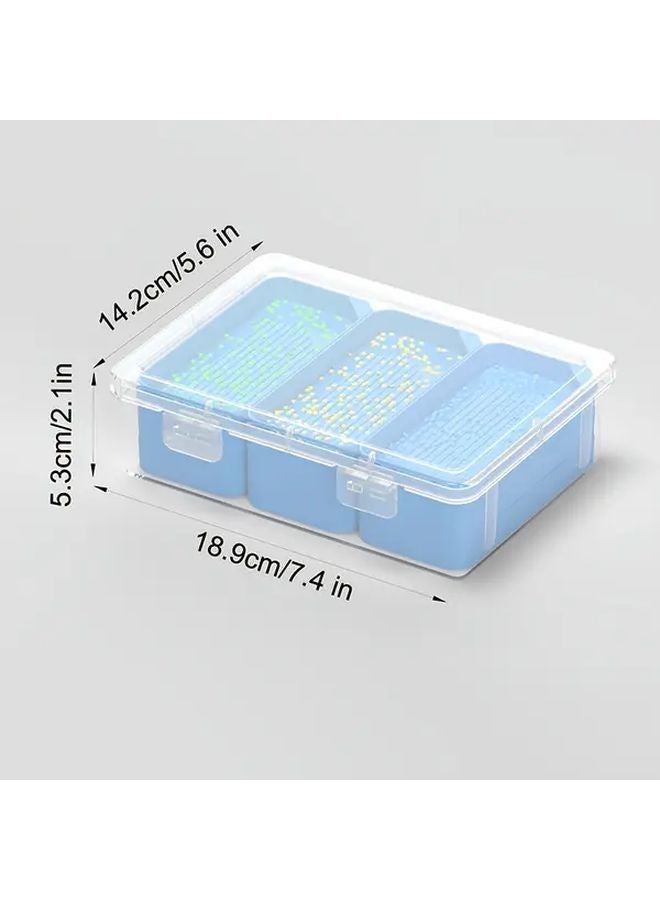 9pcs Blue Painting Tray Set with Large Outer Box Plastic Organizer Storage Container - Image 4
